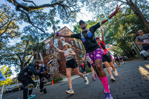 Team Milk's community of runners journey 26.2 miles through Savannah's scenic streets and hallmarks during Every Woman's Marathon.Credit: MilkPEP